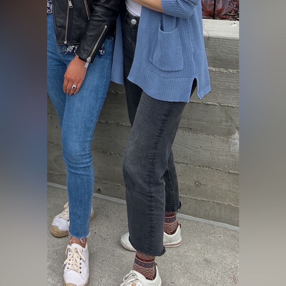 H&M dark gray straight leg cropped jeans